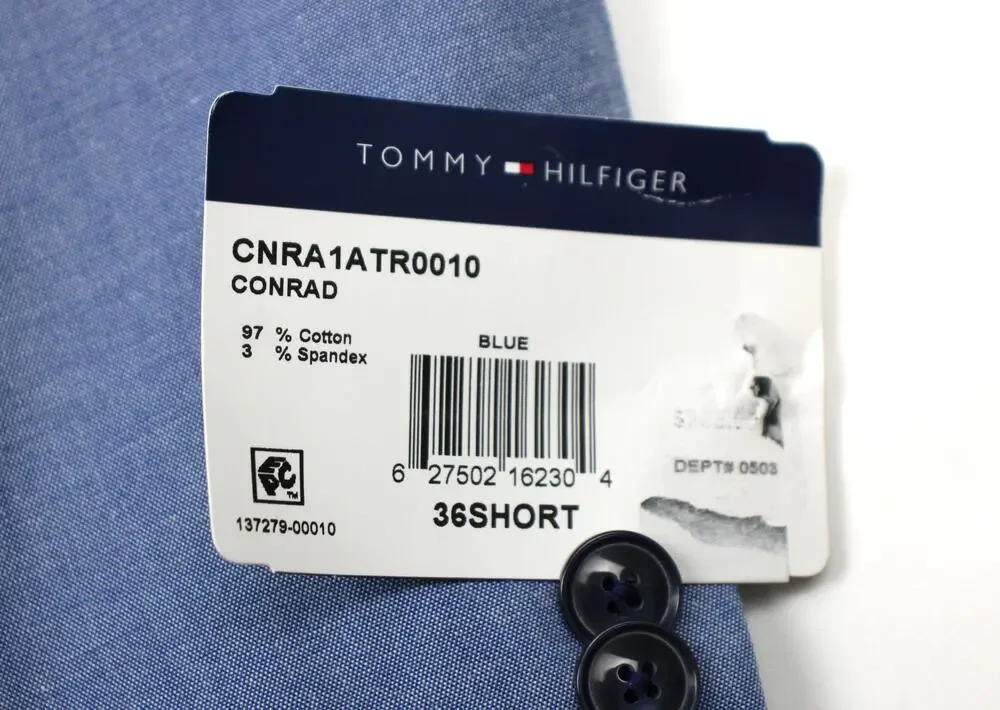 Tommy Hilfiger Conrad Sport Coat Mens 36S Blue Modern Fit TH Flex Stretch Blazer